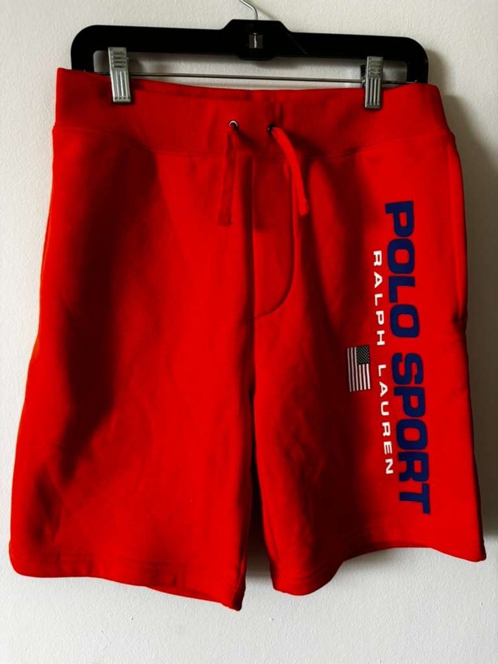 Polo by Ralph Lauren Red Athletic Shorts with Navy Logo